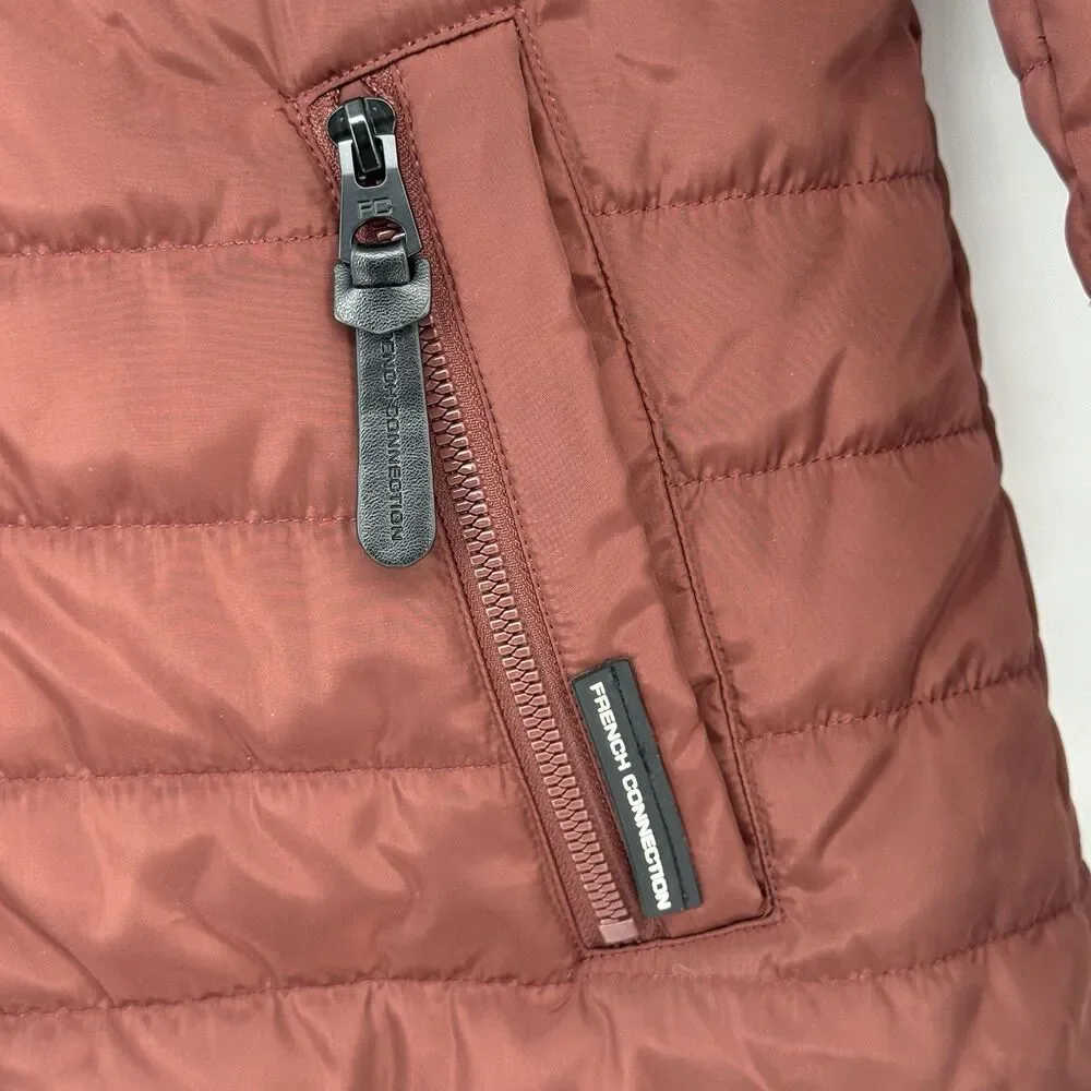 FRENCH CONNECTION Quilted Barn Jacket - Barn Red Size 4 US NWT - Picture 8 of 11